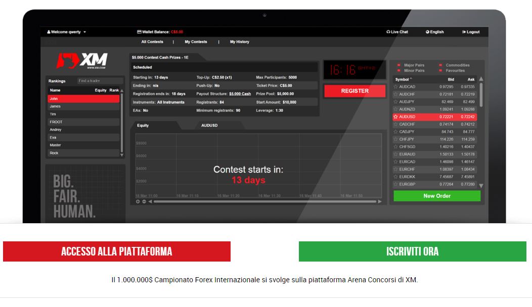 piattaforma trading xm